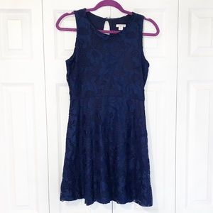Navy Blue Lace Dress